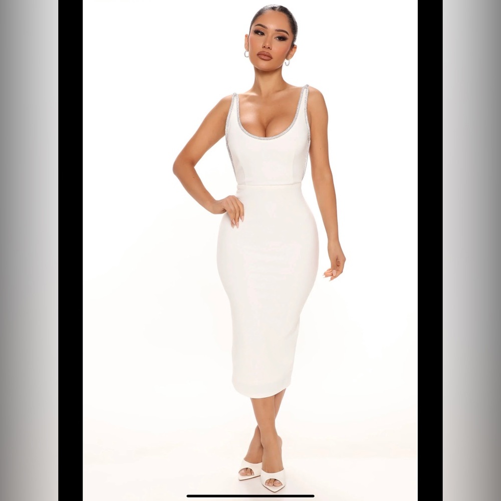 Shanel Backless Midi Dress - Fashion Nova